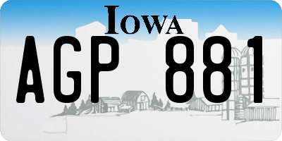 IA license plate AGP881
