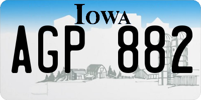 IA license plate AGP882