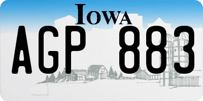 IA license plate AGP883