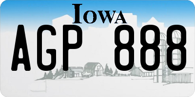 IA license plate AGP888