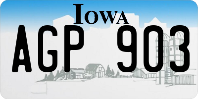 IA license plate AGP903