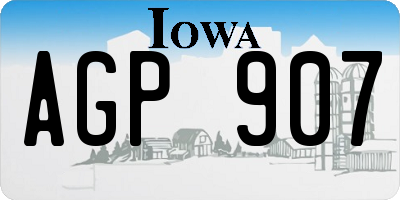 IA license plate AGP907