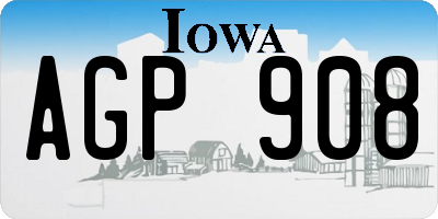 IA license plate AGP908