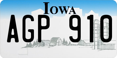IA license plate AGP910