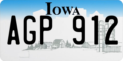 IA license plate AGP912