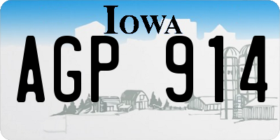 IA license plate AGP914