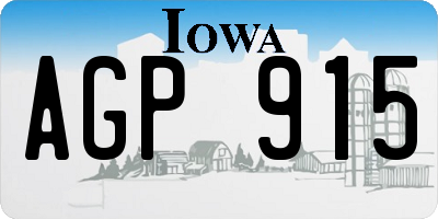 IA license plate AGP915