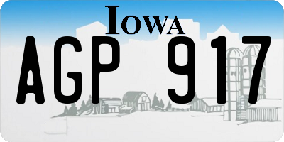 IA license plate AGP917