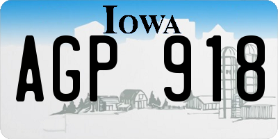 IA license plate AGP918