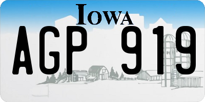 IA license plate AGP919