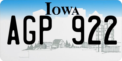 IA license plate AGP922