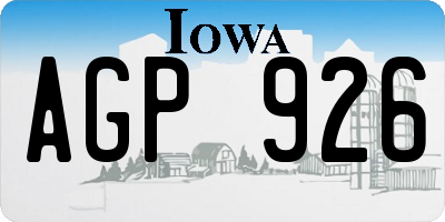 IA license plate AGP926