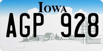 IA license plate AGP928