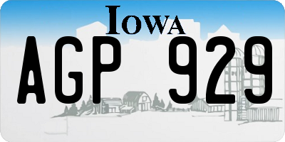 IA license plate AGP929
