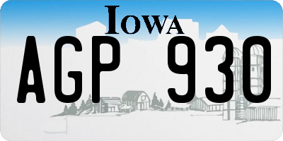 IA license plate AGP930