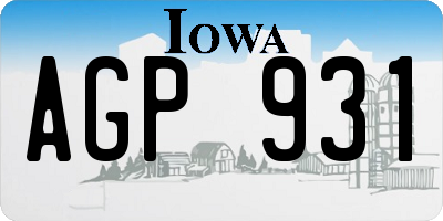 IA license plate AGP931