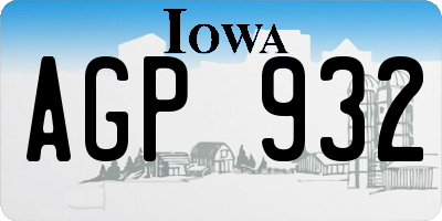 IA license plate AGP932