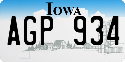 IA license plate AGP934