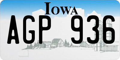IA license plate AGP936
