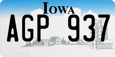 IA license plate AGP937