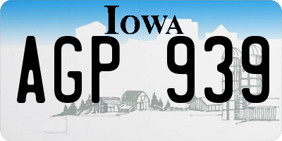IA license plate AGP939