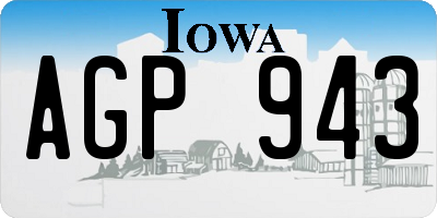 IA license plate AGP943