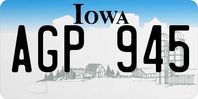 IA license plate AGP945