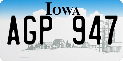IA license plate AGP947