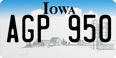 IA license plate AGP950