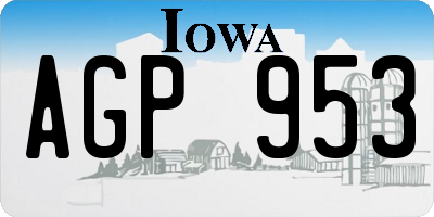IA license plate AGP953