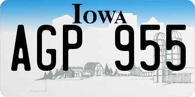 IA license plate AGP955