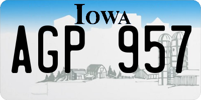 IA license plate AGP957