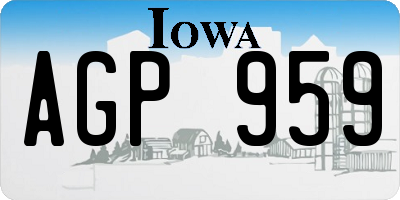 IA license plate AGP959