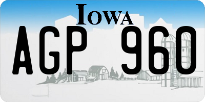 IA license plate AGP960