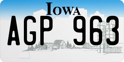 IA license plate AGP963