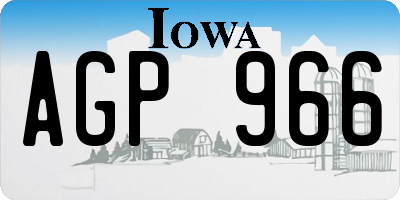 IA license plate AGP966
