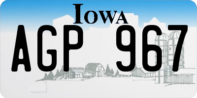 IA license plate AGP967