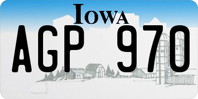 IA license plate AGP970