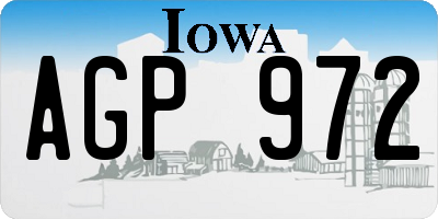 IA license plate AGP972