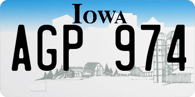 IA license plate AGP974