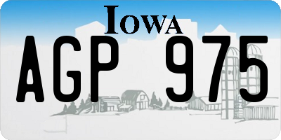 IA license plate AGP975