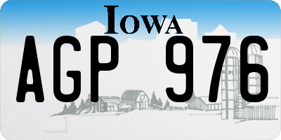 IA license plate AGP976