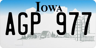 IA license plate AGP977