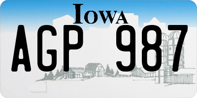 IA license plate AGP987