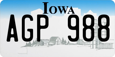 IA license plate AGP988