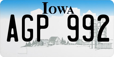 IA license plate AGP992