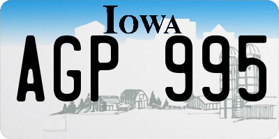 IA license plate AGP995