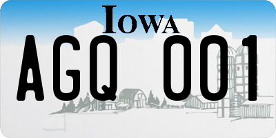 IA license plate AGQ001