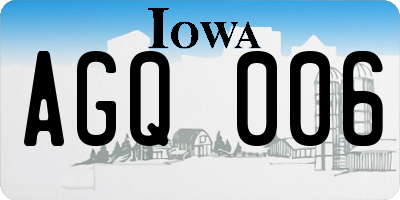 IA license plate AGQ006