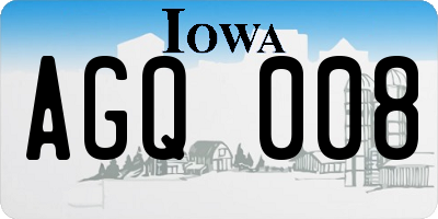 IA license plate AGQ008